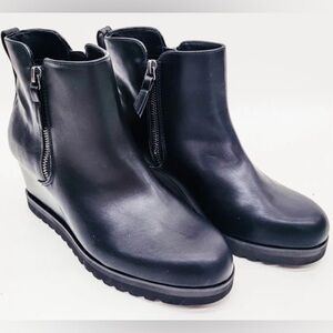 Elegant Black Leather Ankle Booties